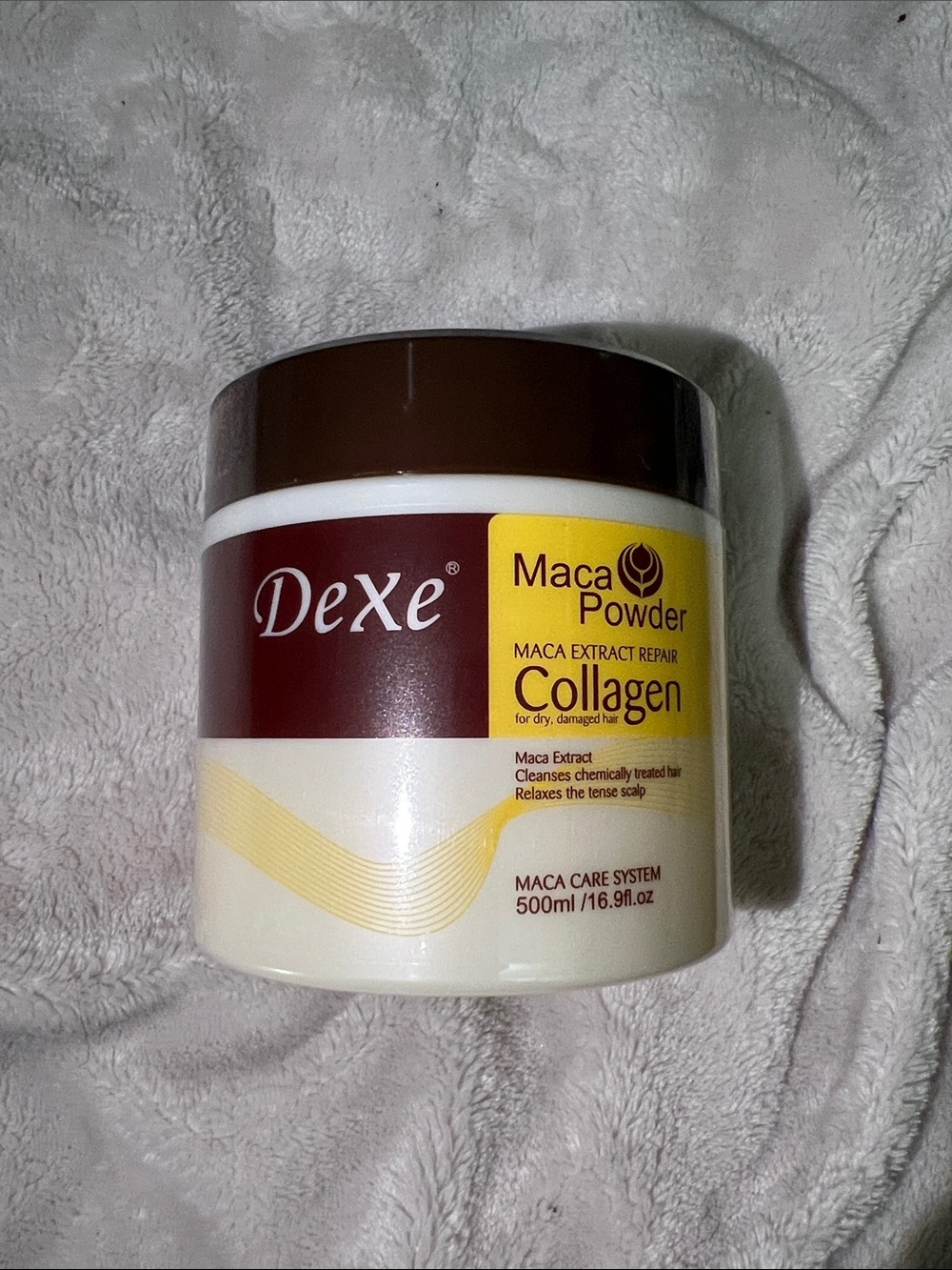Dex Maca Extract Repair Collagen Hair Mask - Cream & Brown